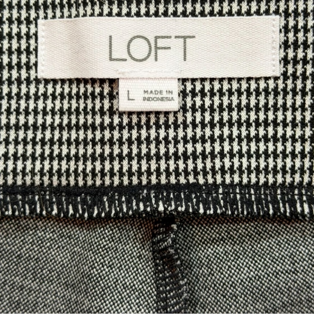 LOFT Houndstooth Slim Ankle Pants – Size Large - Picture 3 of 4
